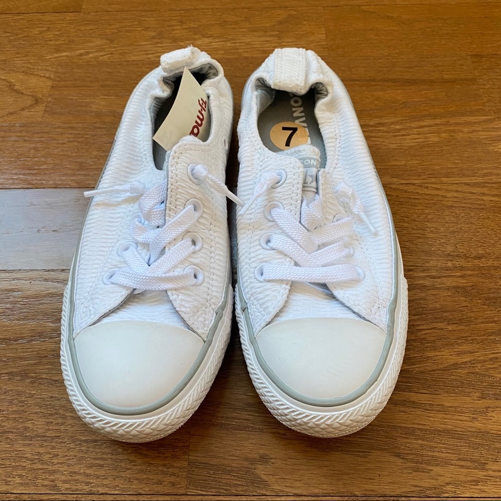 White stretchy Converse